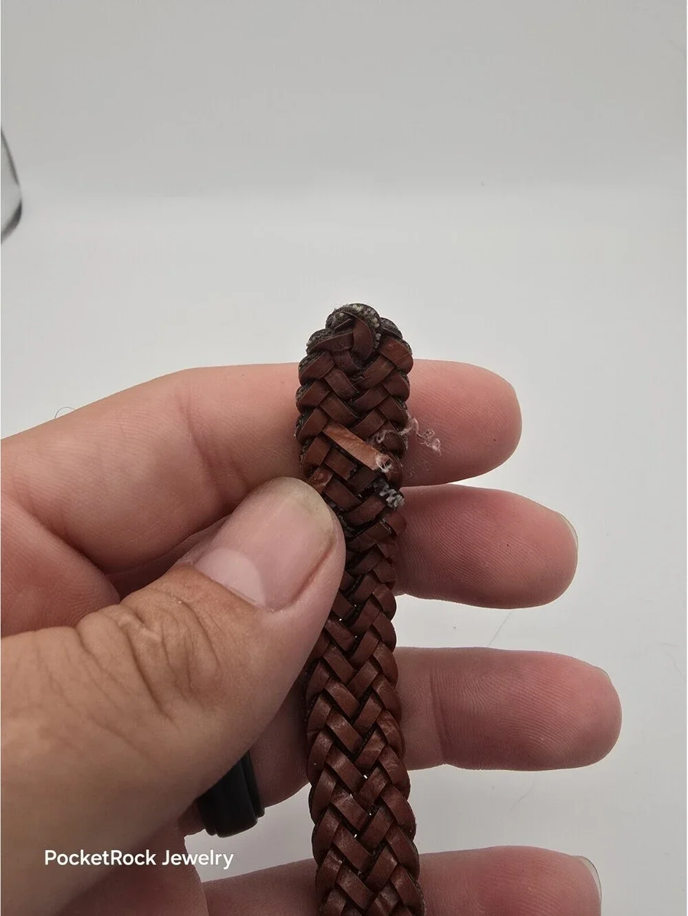Generra Military Field Style Black Dial Date Braided Brown Leather Quartz Watch